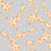 Giraffes on Grey - AE Nathan Flannel (Sold By 1/2 Meter)